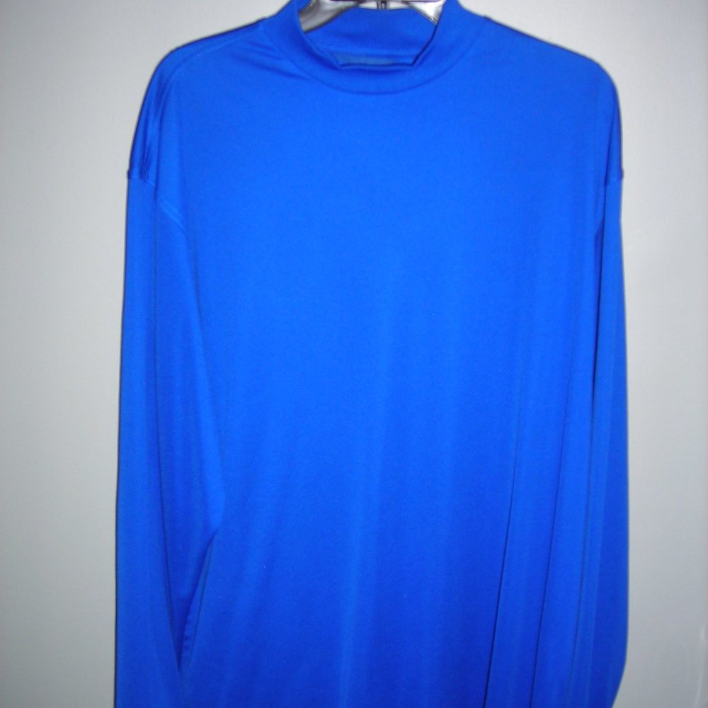 NIKE men's blue long sleeve GOLF SHIRT, Size XL